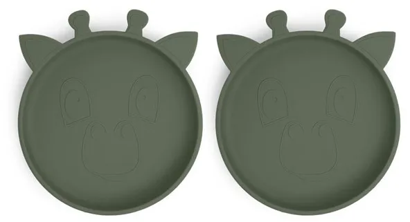 Nuuroo Akila silikontallrik 2 st - Dusty Green