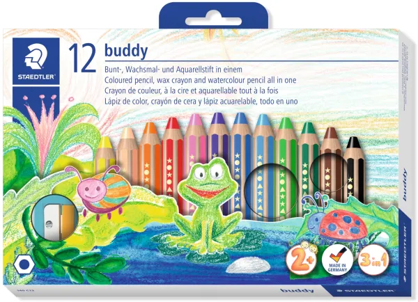 Färgpennor Buddy chunky 3in1 (12)