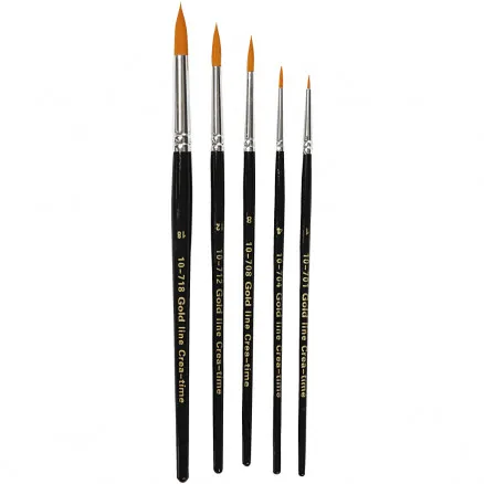 Gold Line Pensel, Nr. 1-18, B: 2-7 mm, rund, 5 st.
